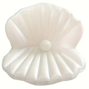 Elegant White Shell-Shaped Pool Float